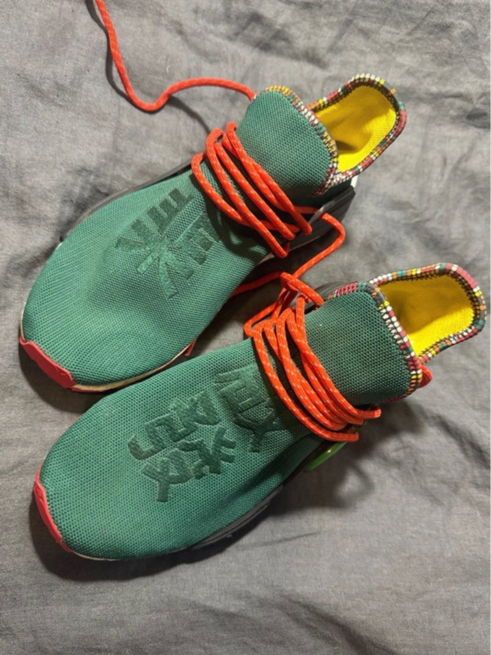 Adidas x Pharrell Williams NMD Hu Human Race Green Sneakers